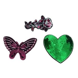 Set of 3 Patches for Sewing Or Sticking to Clothes Backpacks Handbags Etc/ 6 in